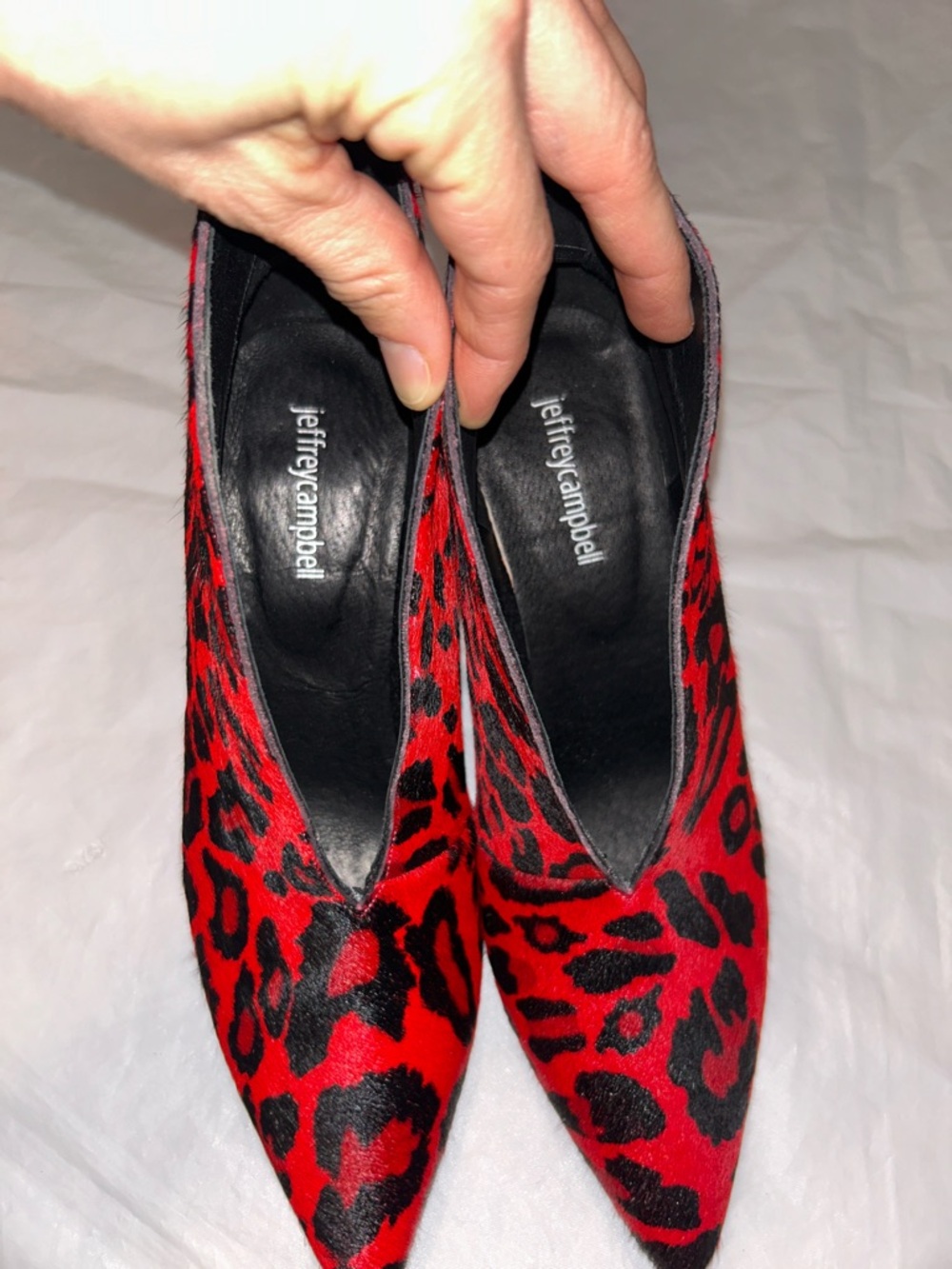 NWOB *Store Display* Jeffrey Campbell Electron-F Genuine Calf Hair Bootie Pump - Picture 4 of 7